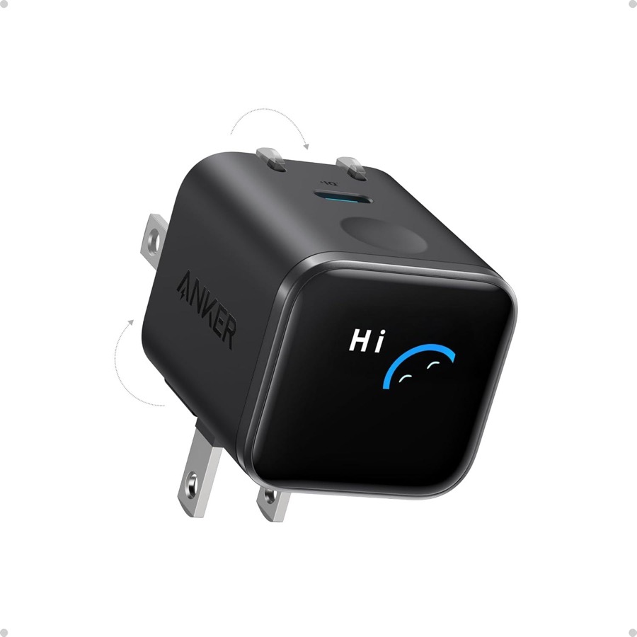 Anker Smart Display Charger, Anker Nano 45W GaN Fast Charging USB C Charger, Nano 45W GaN Fast Charging USB C Charger, 180° Foldable Plug, Smart Recognition, Built-in Care Mode, for iPhone17/16/15(Non
